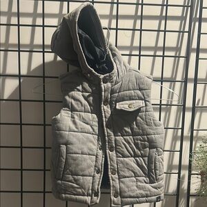 Gray Quilted Hooded‎ Vest